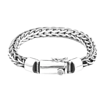 925 Sterling Silver Exquisite Weave Pattern - Retro Man Bracelet 6