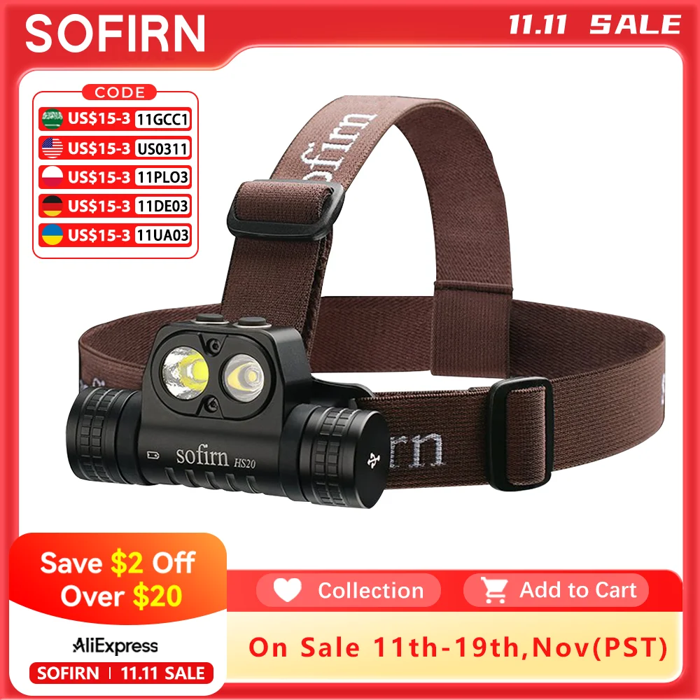 

Sofirn HS20 налобный фонарь