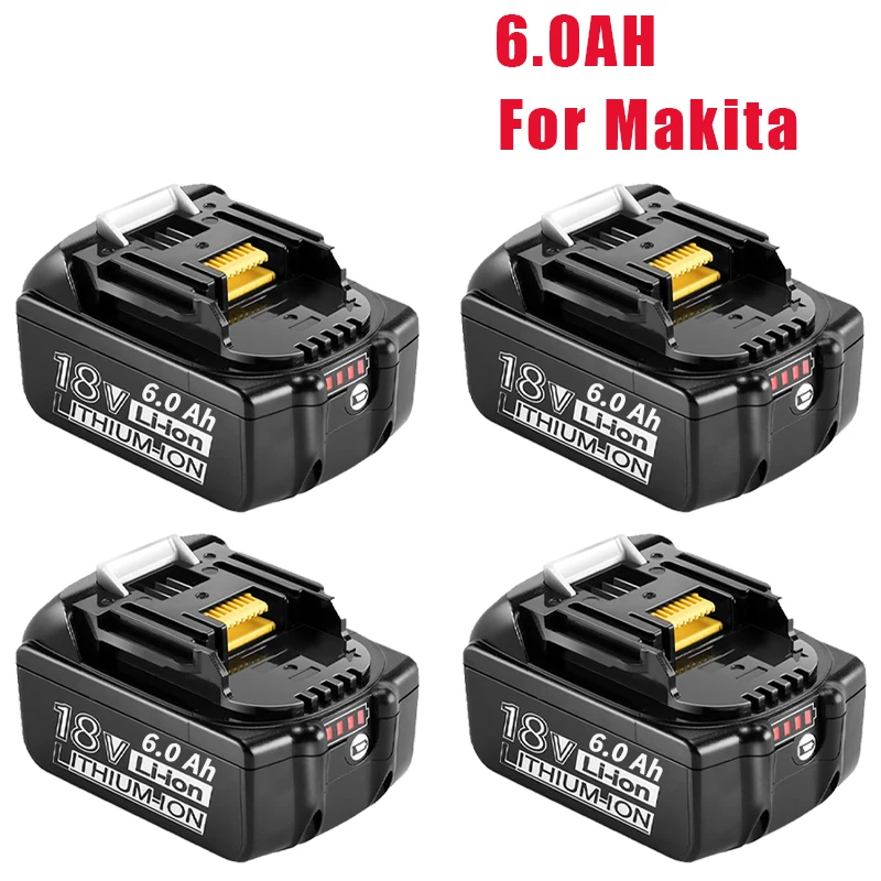 Сменный аккумулятор для Makita 18 в, 6,0 Ач, BL1830, BL1850, BL1840, BL1845, BL1815, BL1860, LXT-400, беспроводной электроинструмент