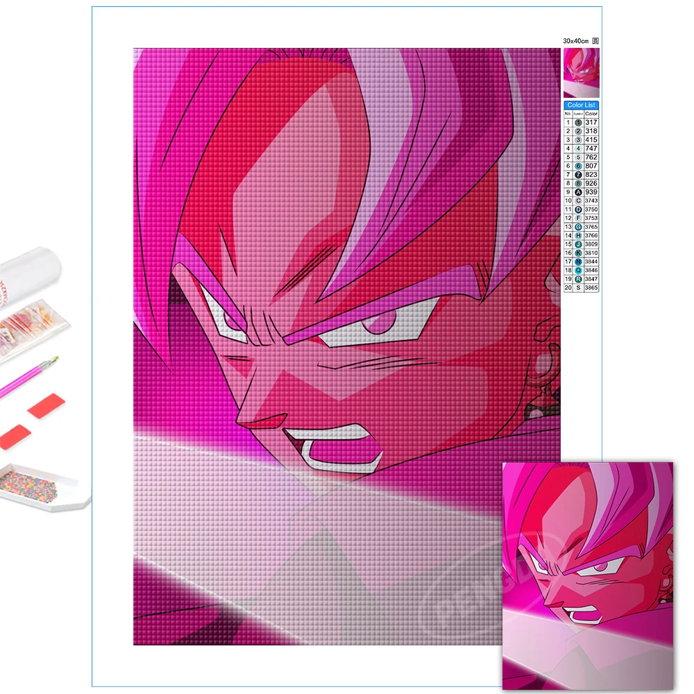 

Sale Dragon Ball Black Goku Picture 5D Diamond Painting Classic Anime Full Drill Embroidery Cross Stitch Boy Home Decor Diy Gift