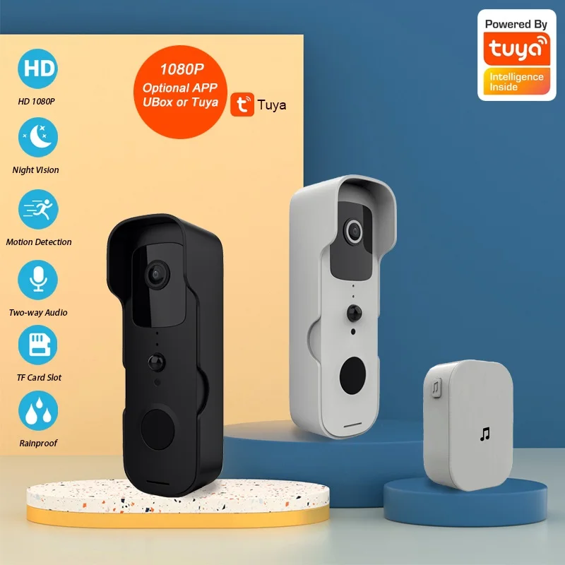 

Tuya Smart Wireless Video Doorbell Digital Visual Intercom WIFI Door Bell Waterproof Electronic Doorman Home Security Camera