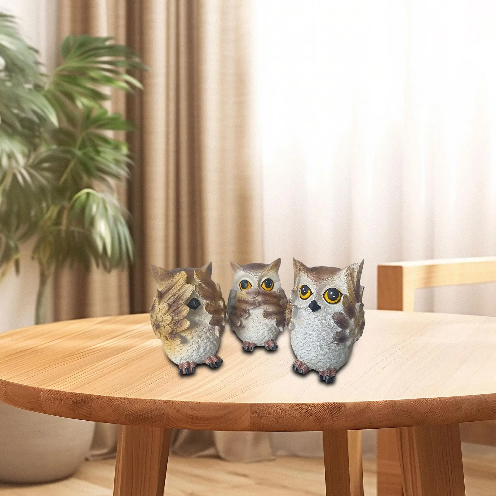3-х шт. статуи совы коллекционные скульптуры из смолы для внутреннего садового