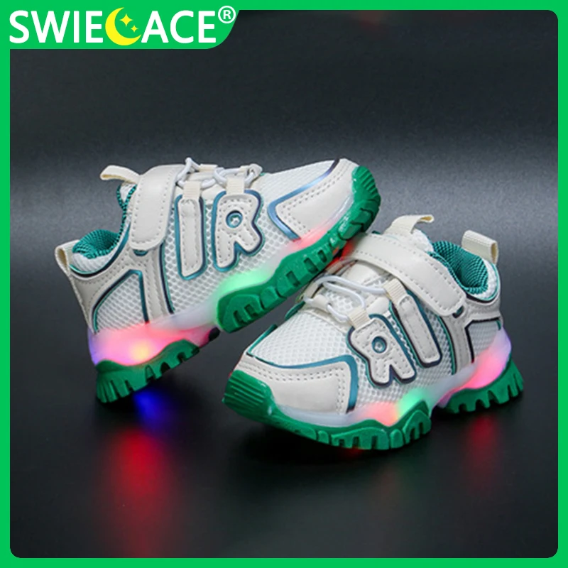 

Кроссовки Детские светящиеся, дышащие, повседневная обувь для мальчиков и девочек, размеры 21-30