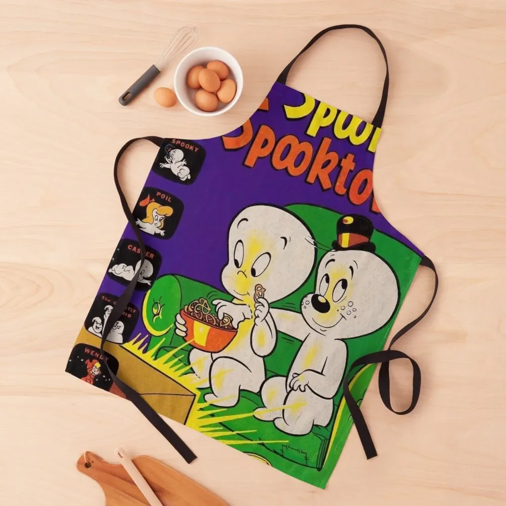 Винтажный комикс-фартук Casper корейский кухонный фартук для женщин и мужчин