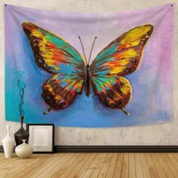 butterfly oil painting colorful tapestry wall hanging hippie trippy tapestry art for bedroom living room dorm home decor