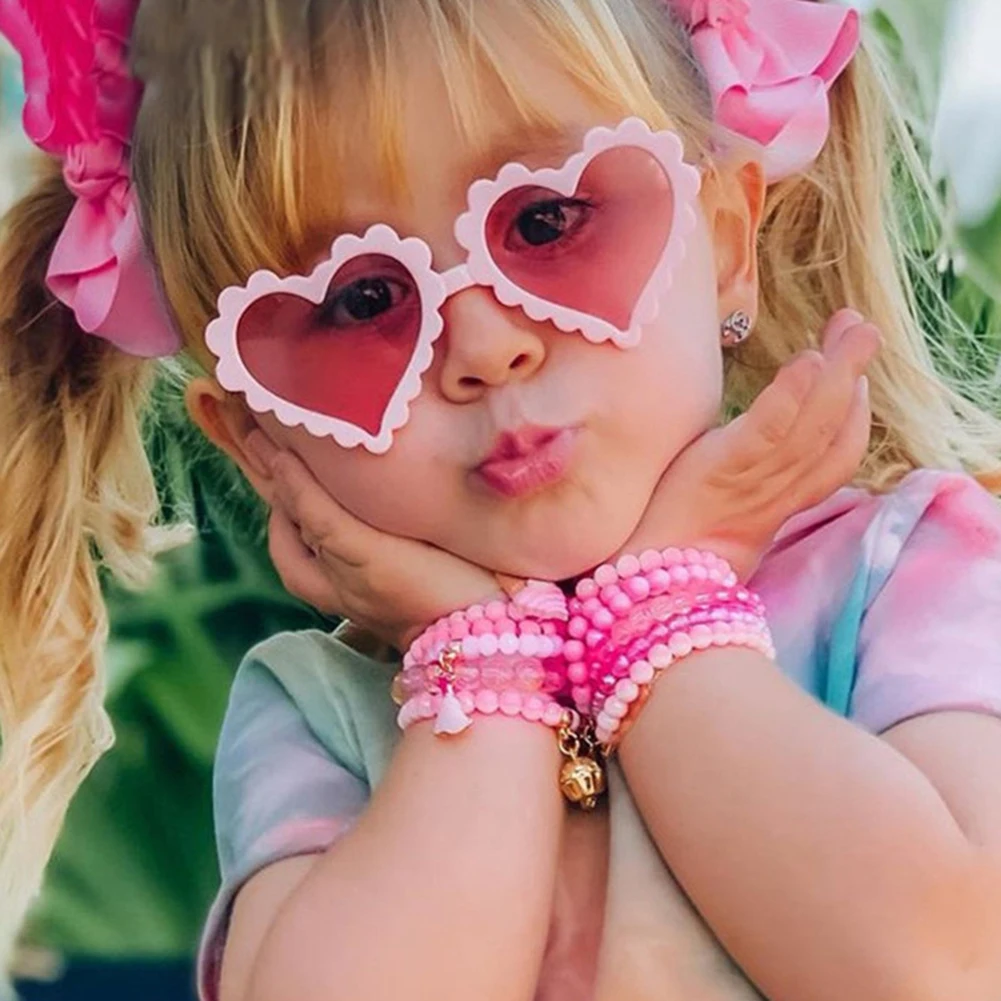 

2022 0-8Years Children Heart Sun Shading Sunglasses Children Heart-Shaped Anti Ultraviolet Sunglasses Baby Love Glasses 6 Colors