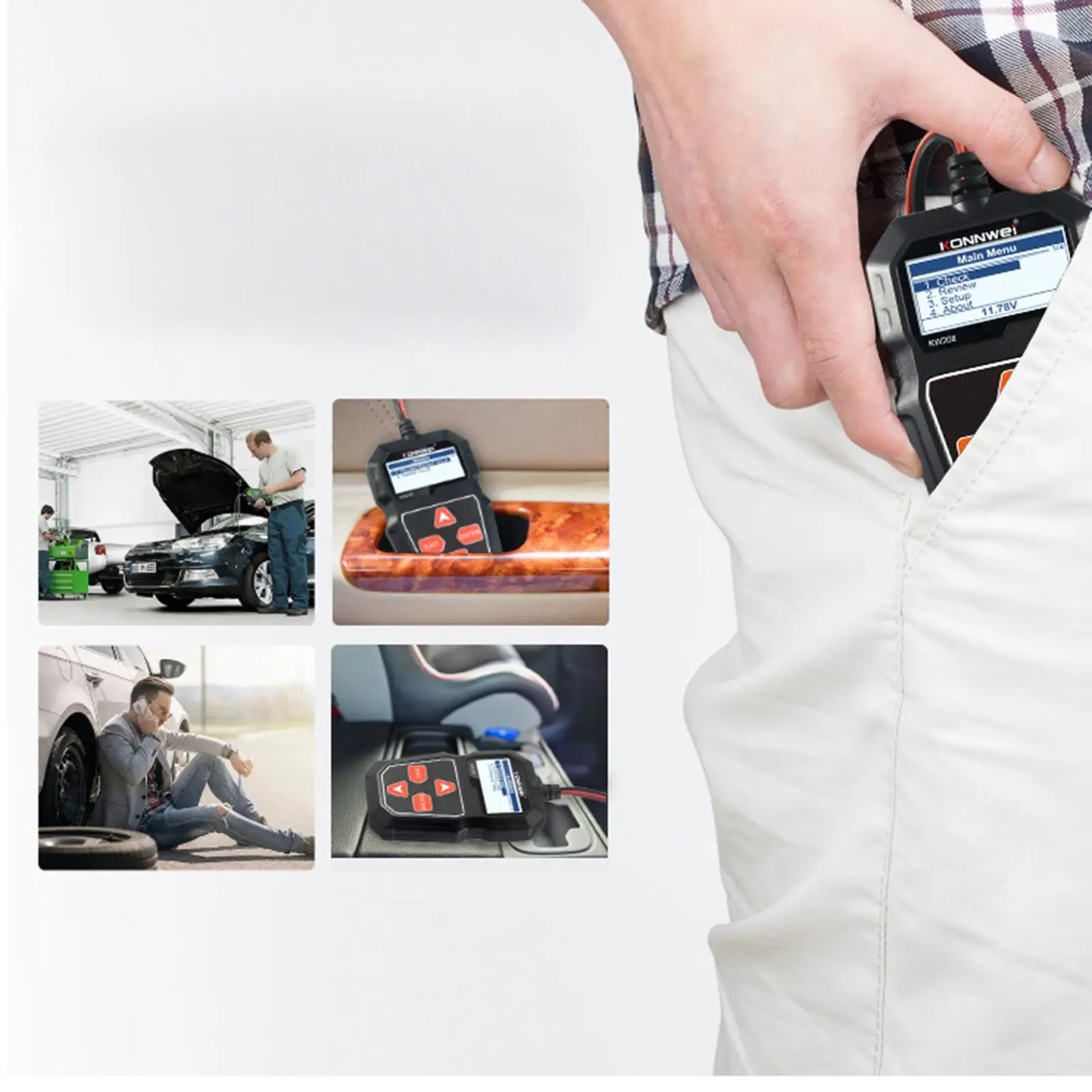 Тестер батареи 12 В Kw208 цепи зарядки отворачивания для