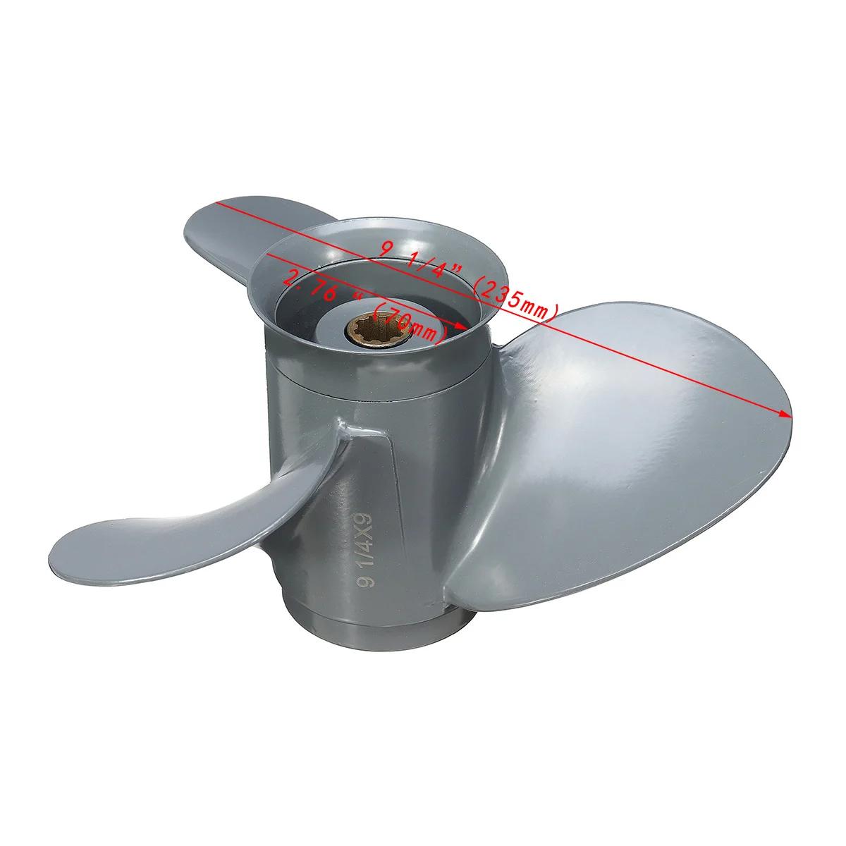 Пропеллер из алюминиевого сплава с вращением на 3 лопасти 8 шлицевых Зубцов серый