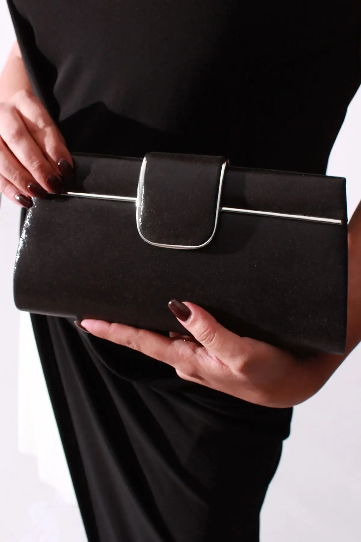

Fashion Style Black Plastered Women's Evening Dress Bag