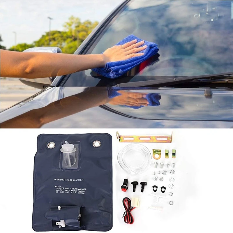 

Universal Windscreen Washer Bottle Bag Kit With 12 Volt Pump For Classic Car 151286776374
