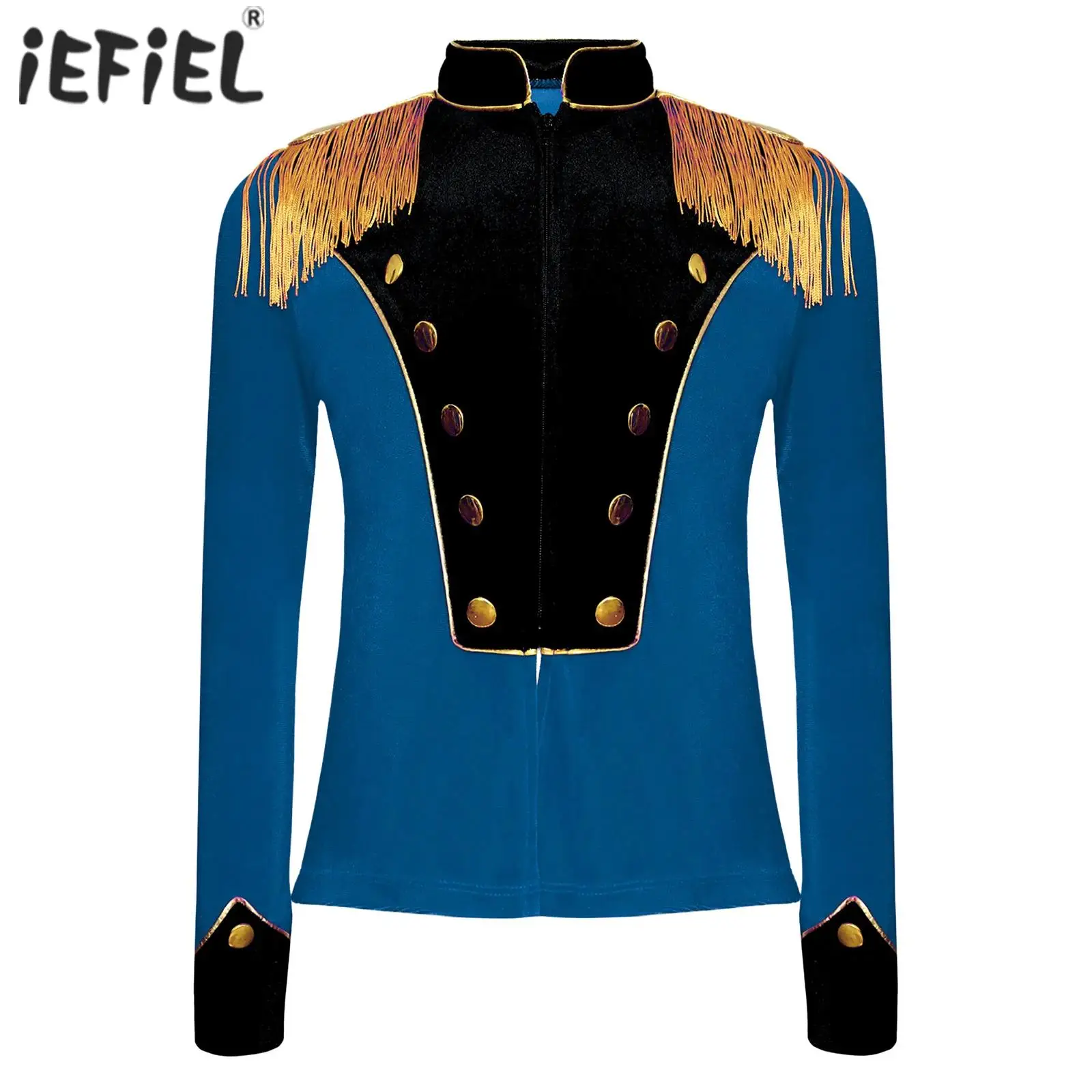 Костюм для косплея зрителя цирк эполет с бахромой и кисточками пиджак на молнии