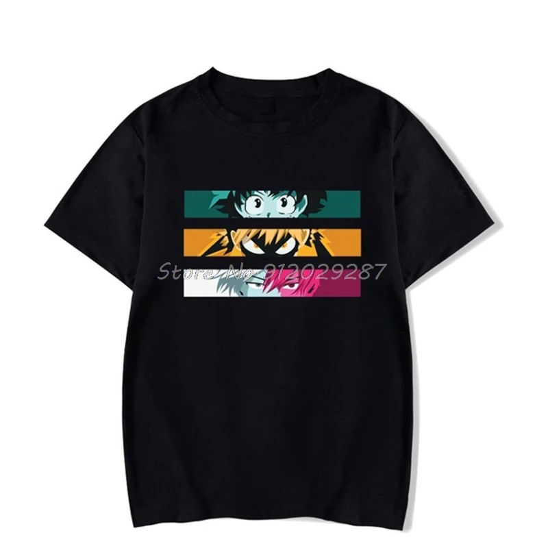 Купи My Hero Academia Anime Mens T-Shirt Japanese Mens Tshirt Short Sleeve Anime Printed TShirt Cotton Tops Tees Streetwear за 281 рублей в магазине AliExpress