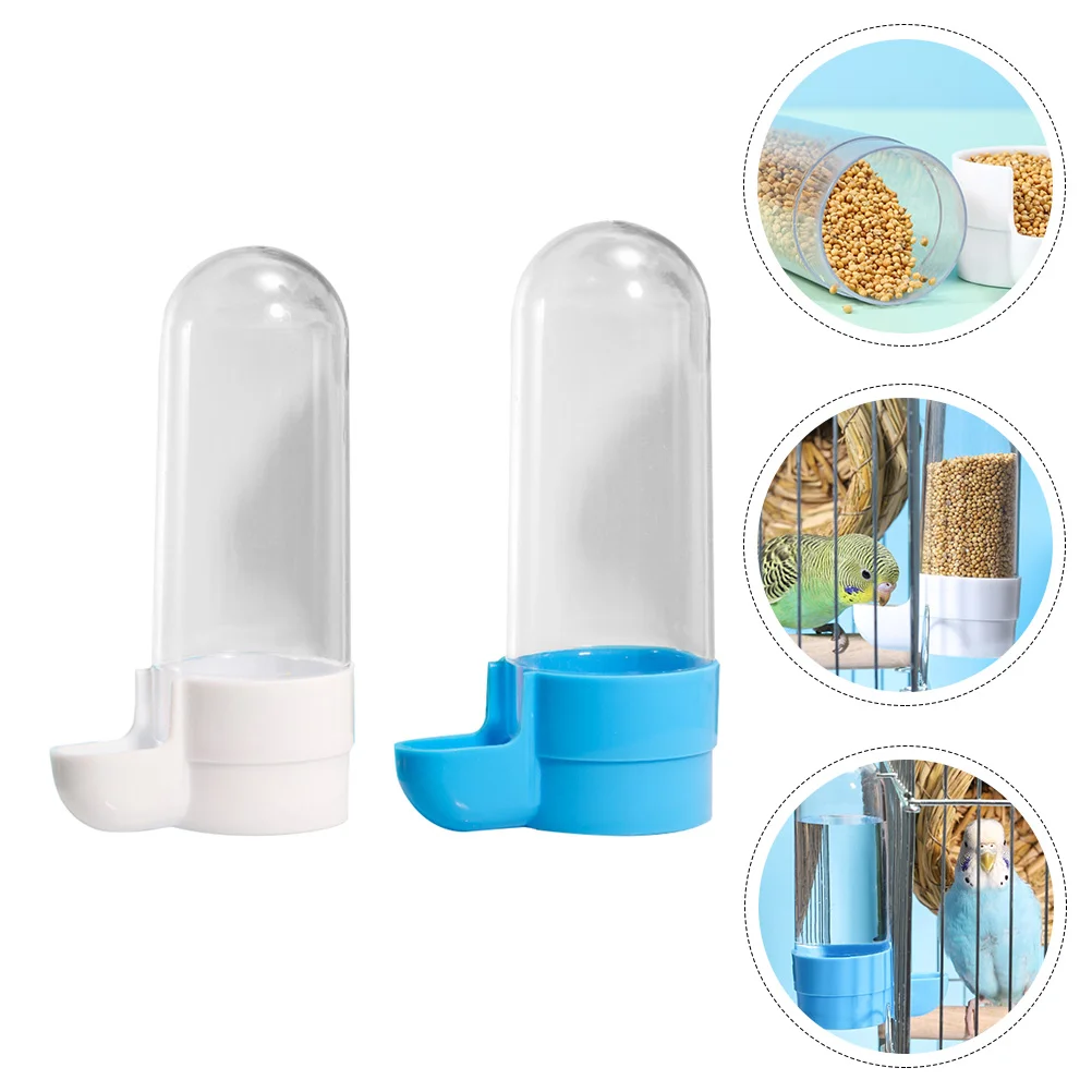 

2Pcs Parrot Feeder Automatic Bird Feeder Parrot Cage Feeding Container Bird Feeder Bird Feeder Drinker
