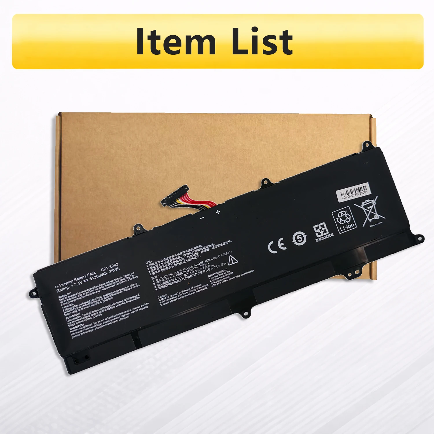 Аккумулятор PowerHub C21-X202 7.4V 38Wh для ноутбуков ASUS VivoBook S200E X201E X202E F201E F202E R200E R201E Q200E (art.: 3920db4dc62fe) - 3920db4dc62fe