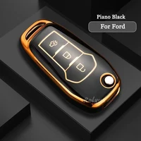 plating tpu car key protected case cover for ford focus 2 3 c max s max fiesta mondeo kuga ecosport ranger escape galaxy
