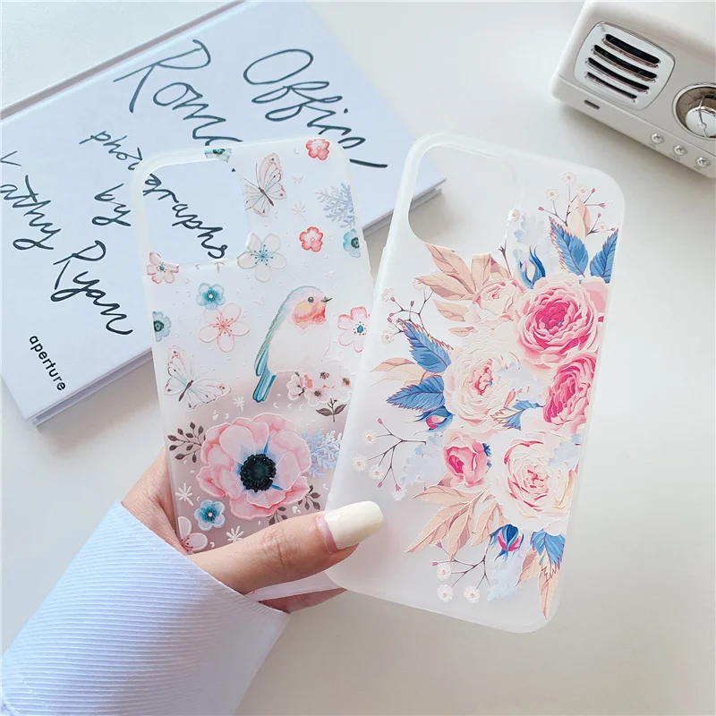 

Luxury Flowers Phone Case For iPhone 12 Mini 11 Pro Max 8 7 Plus Soft TPU Back Cover Case For iPhone 13 Pro XS MAX XR Protector