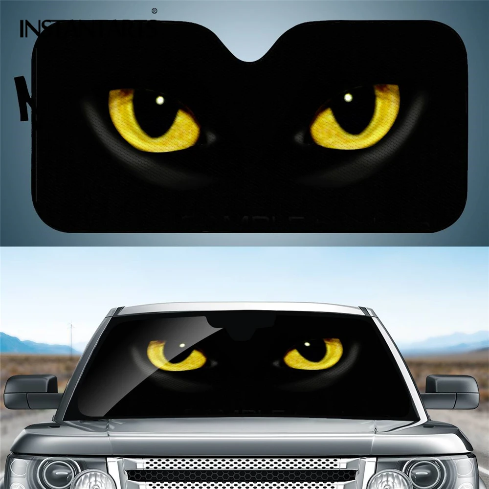 

Солнцезащитный козырек для лобового стекла автомобиля с принтом черного кота, автомобильный солнцезащитный козырек, ветрозащитный козырек защищает ваш автомобиль от УФ-излучения