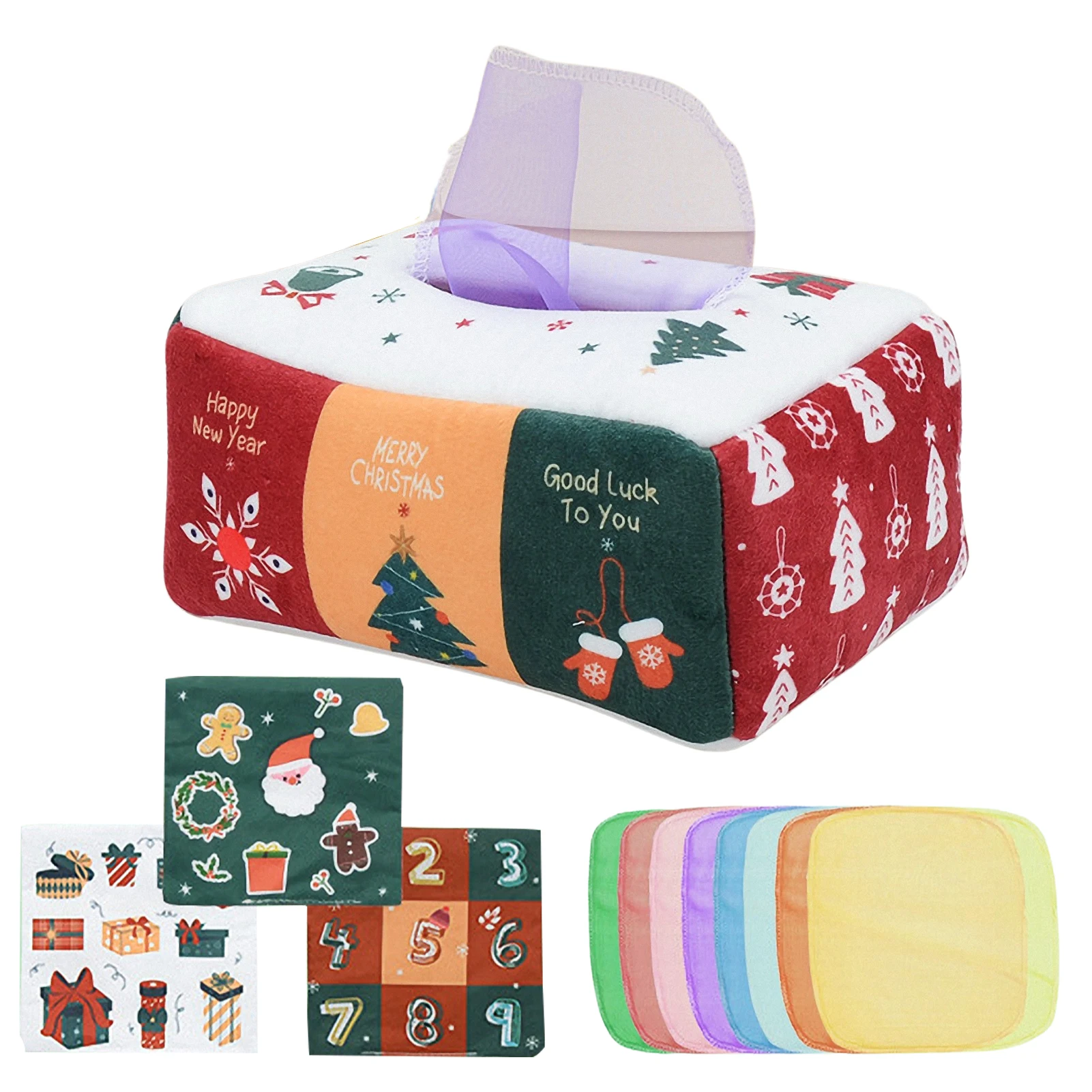 

Коробка для салфеток сенсорная детская коробка для салфеток игрушка Монтессори игрушки для новорожденных малышей сенсорные тянущиеся игр...