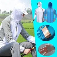 men anti uv hooded cycling hiking fishing jackets quick dry long sleeve breathable running fishing sports shirts