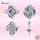 Bamoer, серебро 925 пробы, винтажный узор, Очаровательные бусы, серебряный крест, подвеска, Женский оригинальный DIY браслет, ожерелье, ювелирные изделия, подарки
