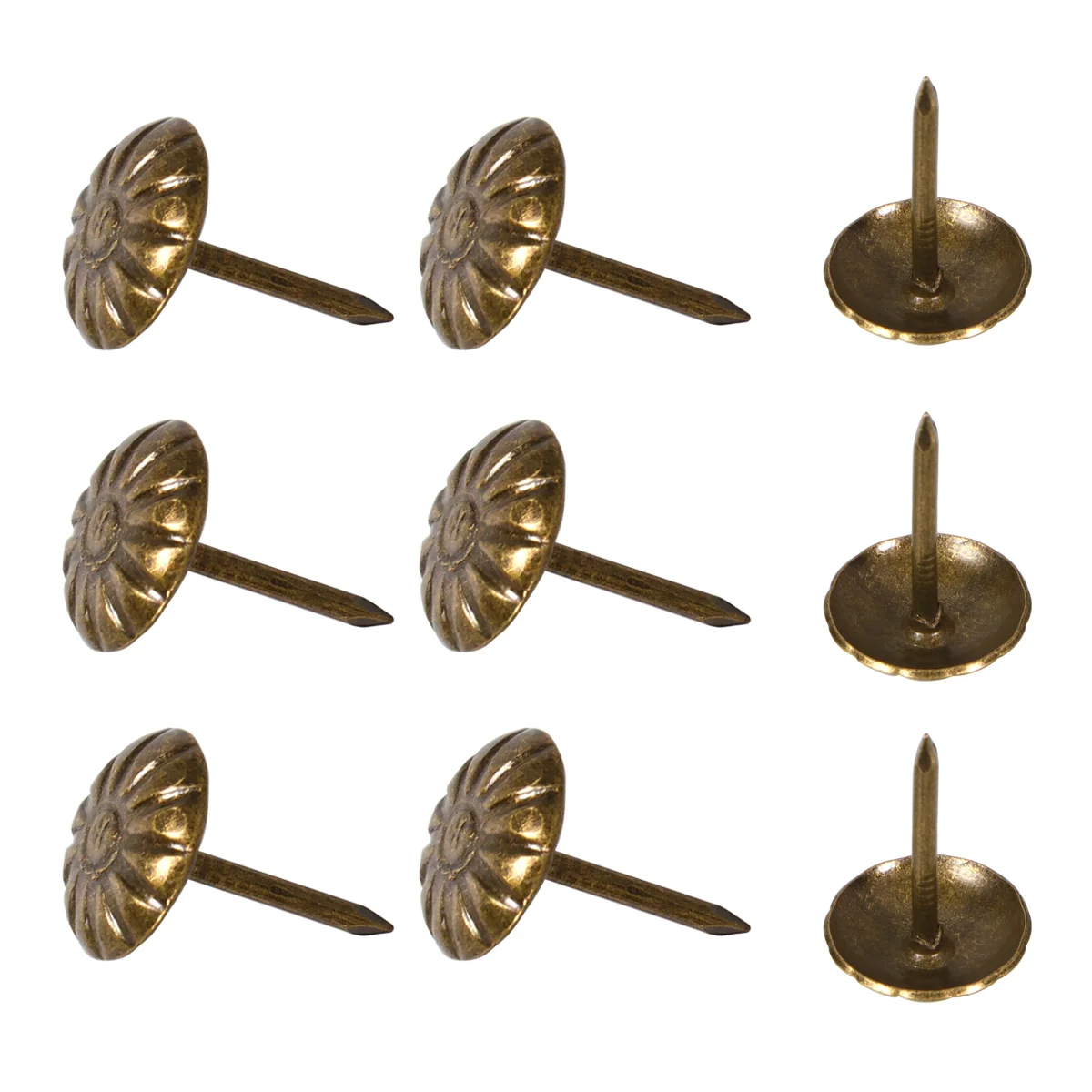 

100pcs Metal Trim Brass Upholstery Tacks Furniture Nails Sofa Thumbtacks Buttons Furniture Thumbtacks Push for Upholstered