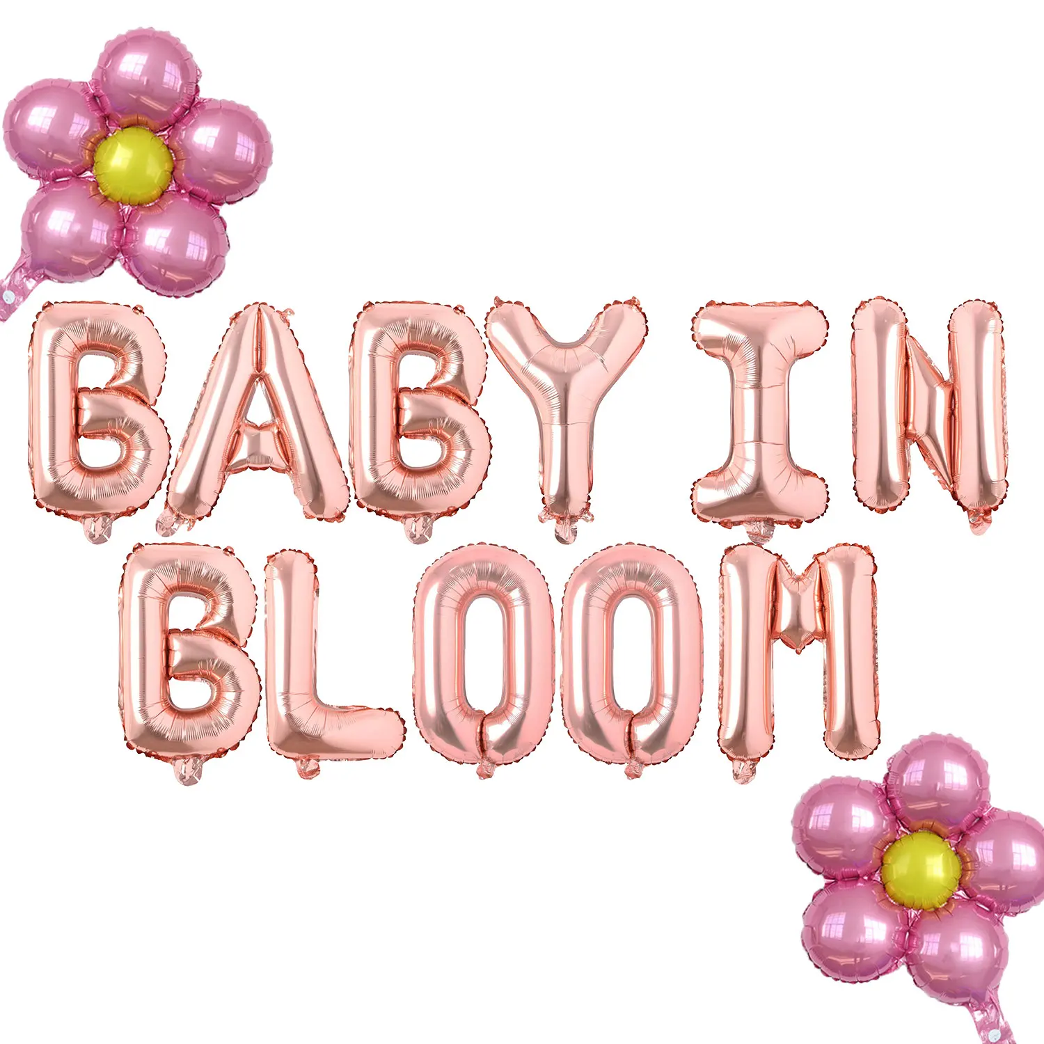 

Baby In Bloom Letter Balloons Daisy Flower Themed Baby Shower Decorations Flower Foil Balloon Kit for Baby Girl Party Supplies