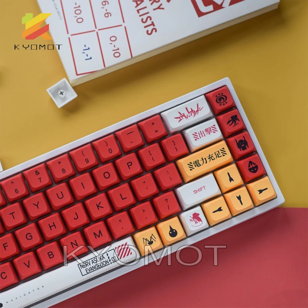 KYOMOT 138 Key EVANGELION-02 Keycaps EVA Second Machine Dye PBT XDA Profile for Cherry MX DIY Layout Ducky Mechanical Keyboard