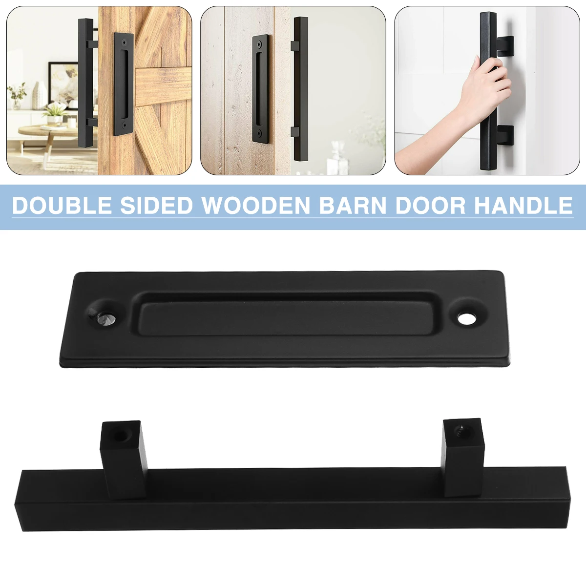 

Door Lock Door Handle Black Embedded Interior Door Handle Balcony Bedroom Kitchen Furniture Hardware Aluminum Handle