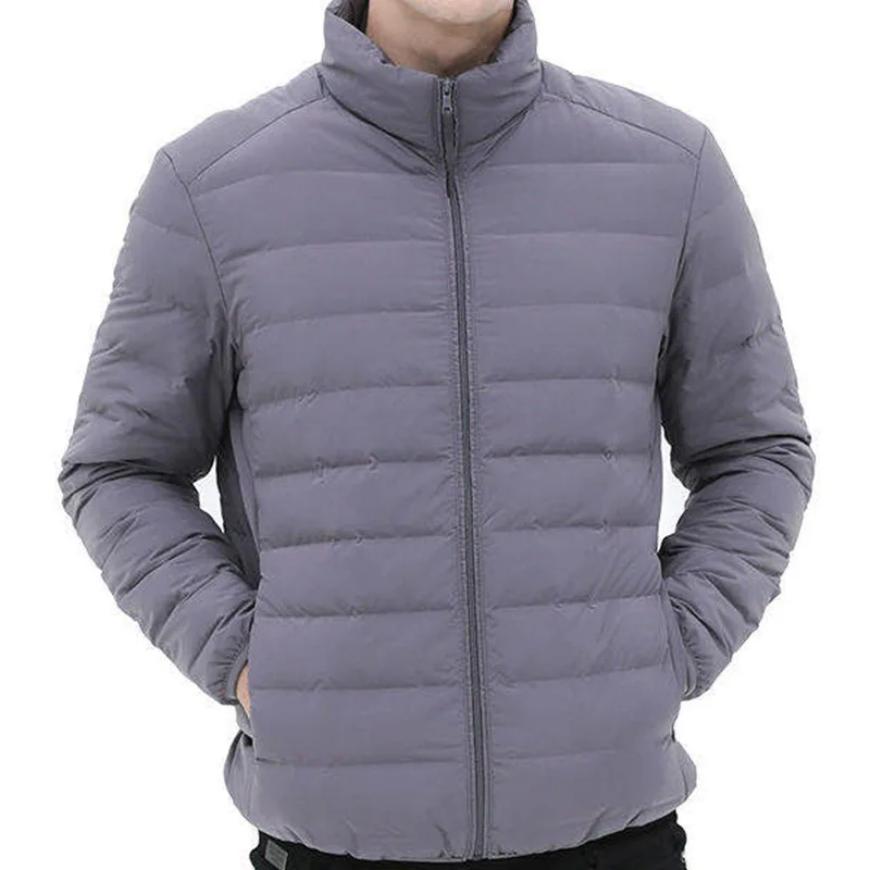90 down white duck down new men's seamless one-piece woven down jacket light jacket winter slim collar Men's winter jackets