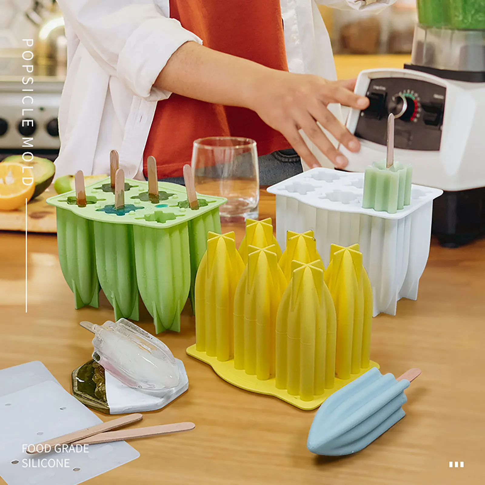 

Силиконовая форма для мороженого, формочка «сделай сам» с палочками для бара, аксессуары для дома и кухни, 6 моделей