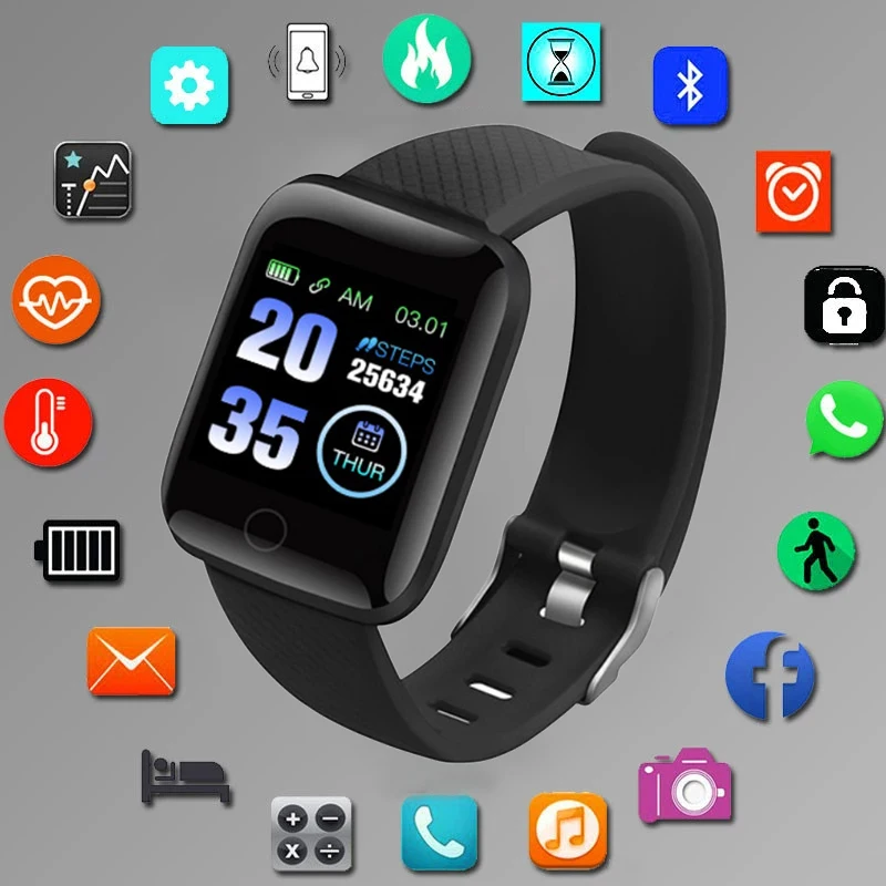 

Reloj 116Plus Women Fashion Smart Watch 2023 Men Fitness Blood Pressure Pedometer children Waterproof Sport Watch Fit Gift