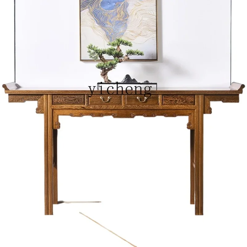 ZF розовое дерево средняя дверная рама для зала длинный узкий стол буддийский