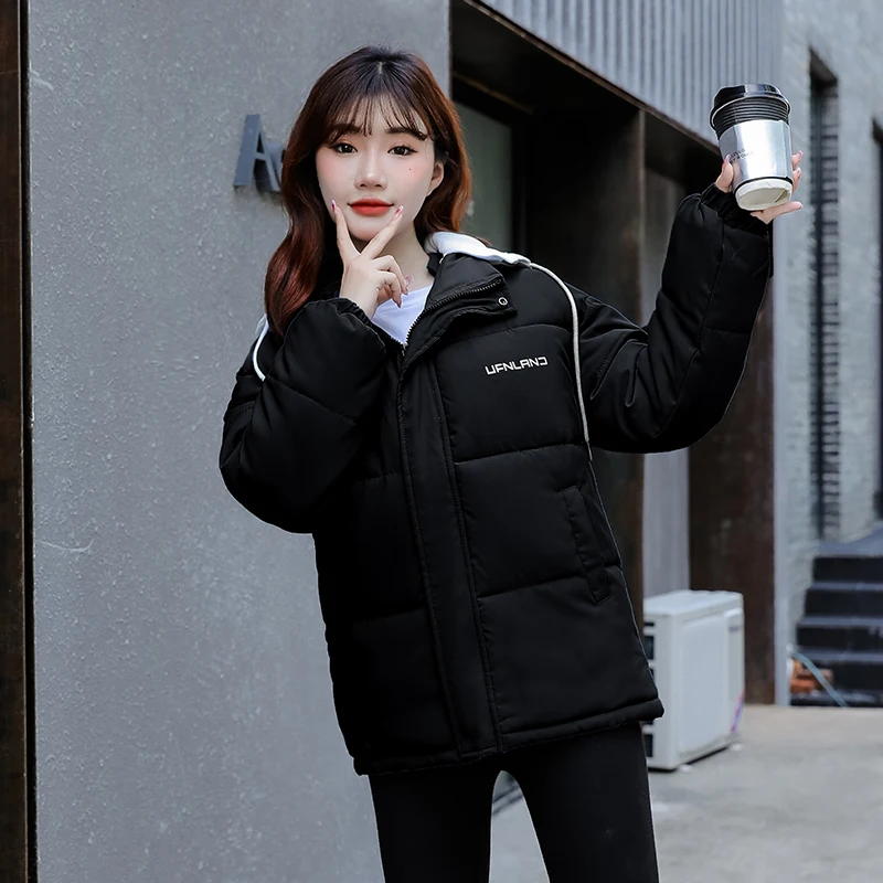 Autumn Winter Thicken Warm Medium Long Chic Parka Women Casual Sweety Solid Color Big Pocket Loose Hooded Coat Jackets Outwear