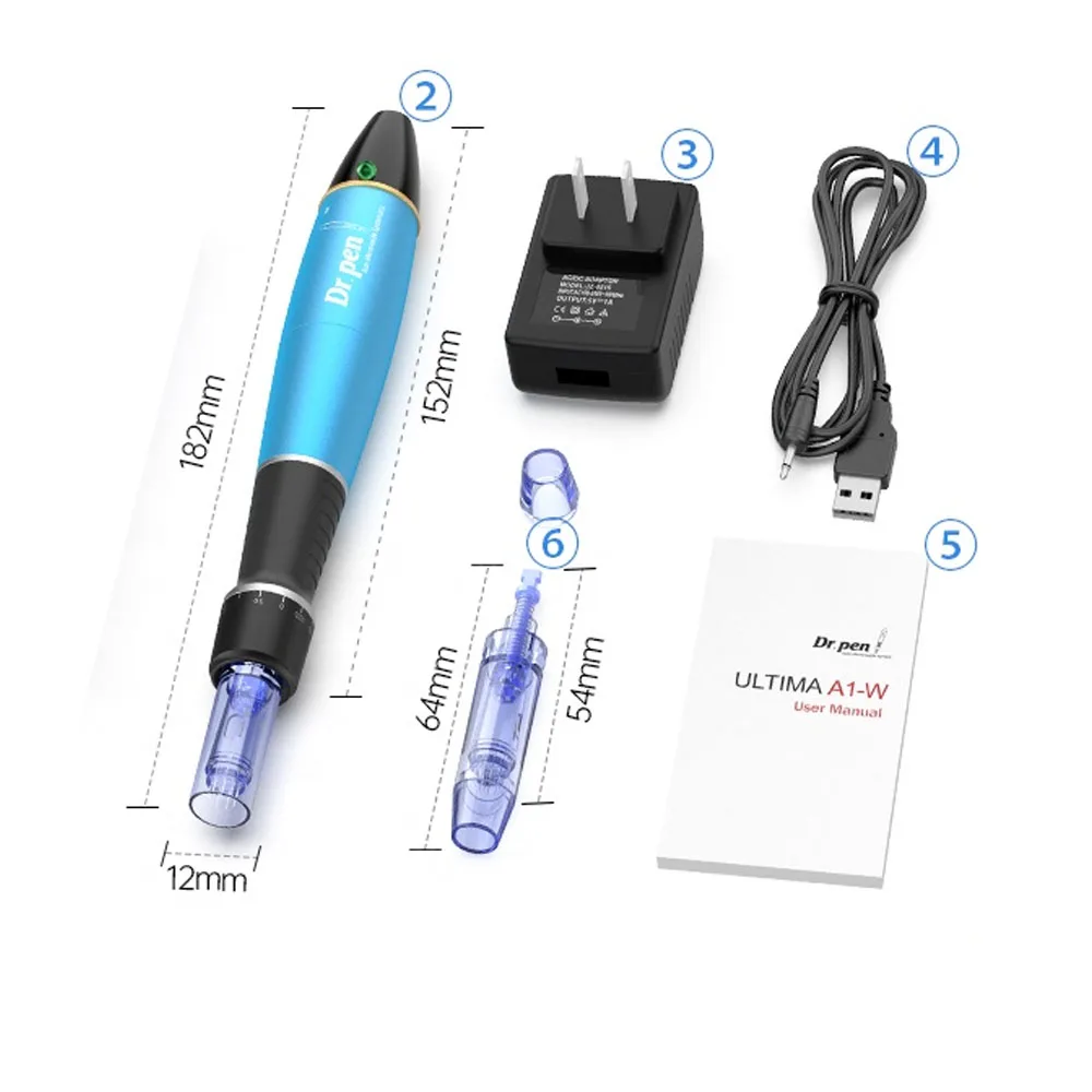 Dr.Pen A1 - W Wireless Derma Pen Professional Microneedling Microblading Micro Needle Cartridge drPen
