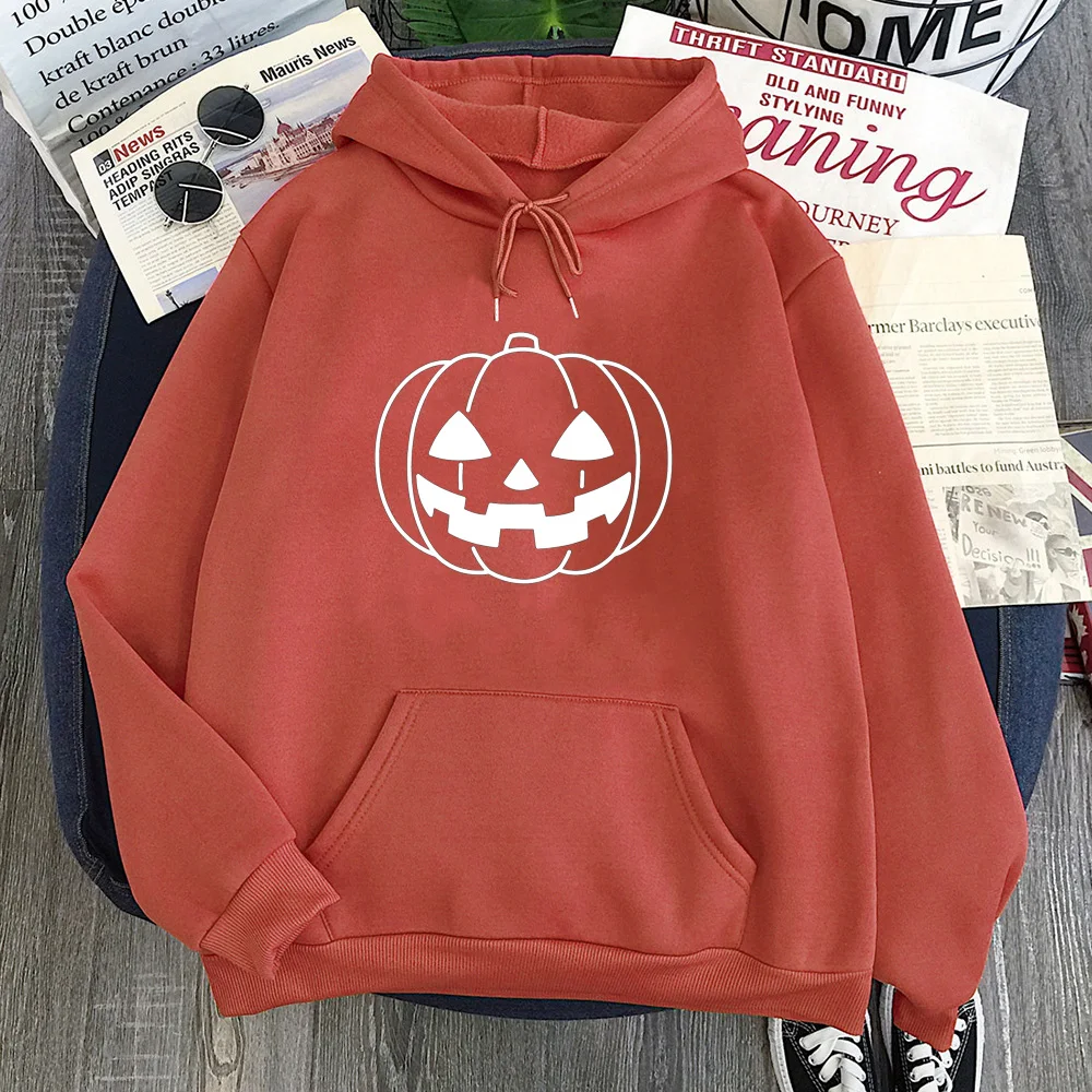 Pumpkin Hoodies Women Fall Sweatshirt Halloween Pumpkin Clothing Print Thanksgiving Hoodies Women Tops Korean Casual