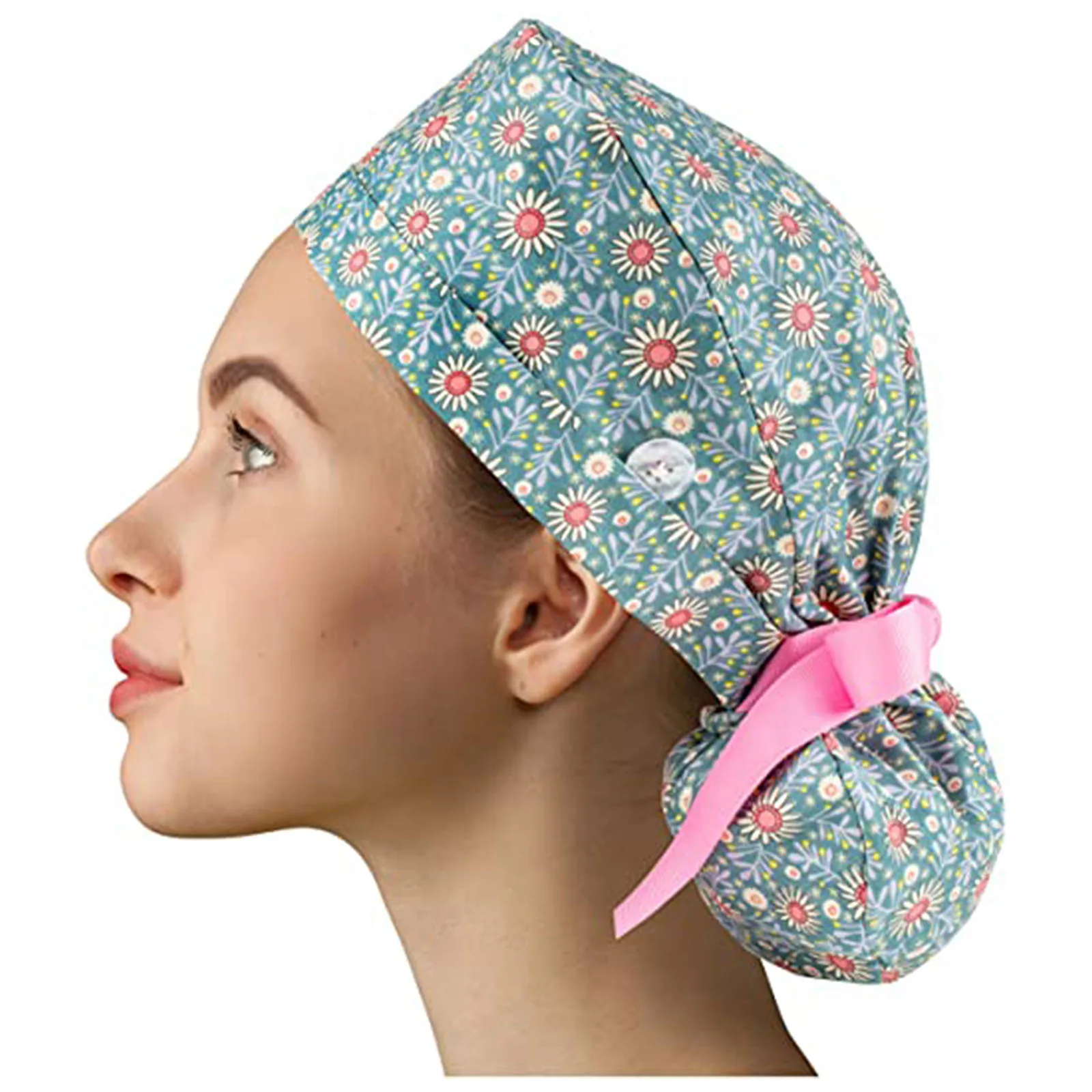 

Bouffant and With Sweatband Hat Womens With Buttons Scrub Mens for Cap Baseball Caps Bowling Green Rods Hat
