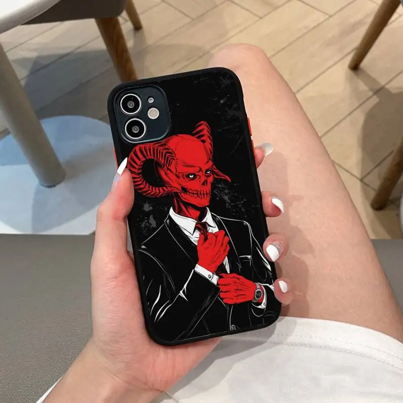 

Devil Satan Phone Case for iPhone 14 11 12 13 Mini Pro Max 8 7 Plus X XR XS MAX Translucent Matte Cover