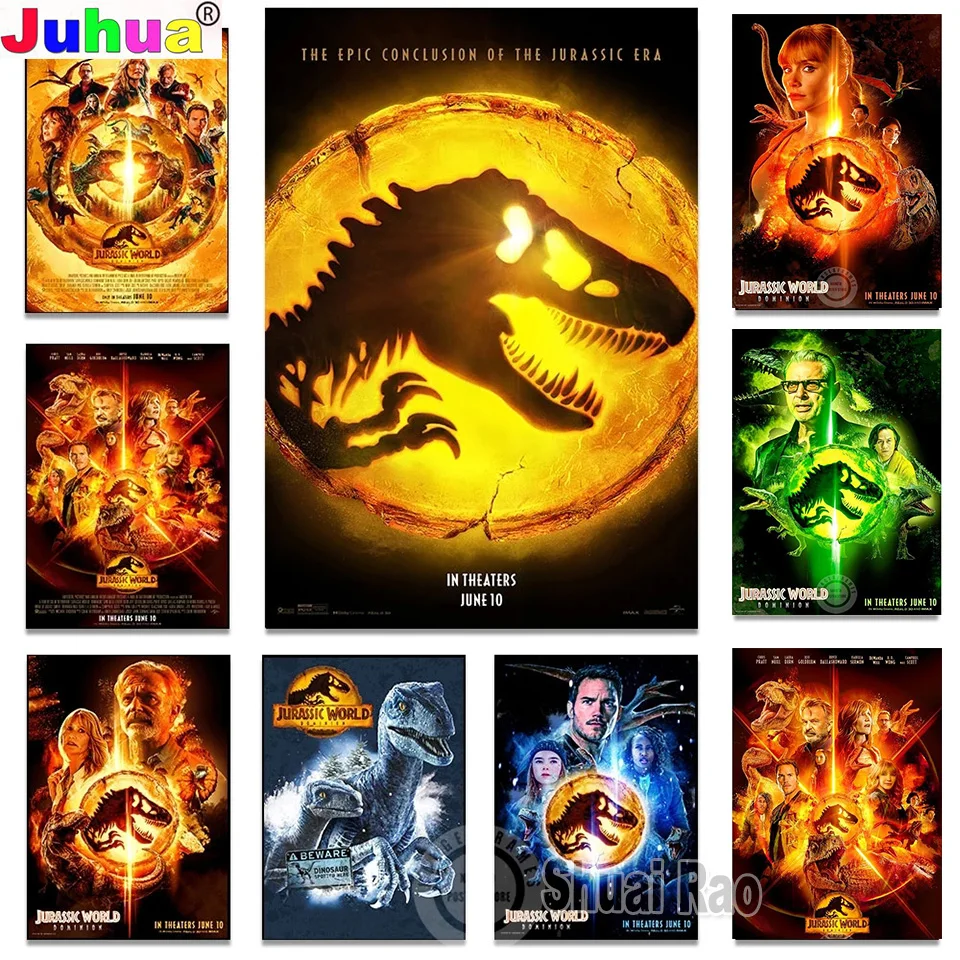 

Jurassic World Dominion Poster 2022 New Movies Diamond Painting Dinosaurs Wall Art Picture Gift Kids Room Home Decoration