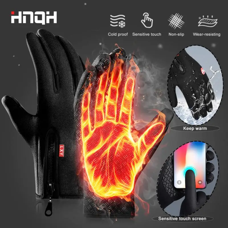 

Winter Cycling Gloves Bicycle Warm Touchscreen Waterproof Sports Bike Motorcycle Windproof Full Finger Outdoor Ski Fishing Glove