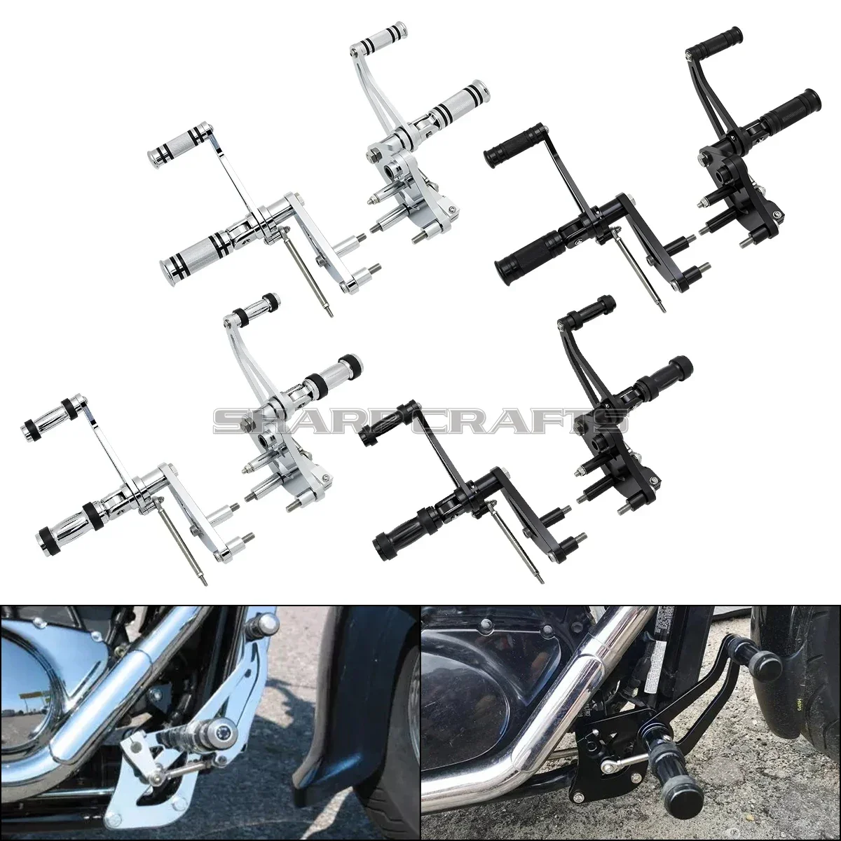 Фото Для SUZUKI Intrumer C M VL 800 C800 M800 VL800 Boulevard C50 M50, подножки для управления вперед, полные подножки, алюминий №1