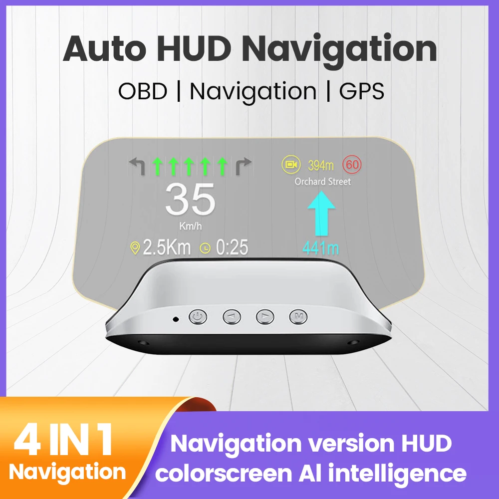 

Auto Parts For HUD OBD GPS Navigation Colorscreen Ai intelligence Car Head Up Display Digital Projector Fatigue Driving Alarm