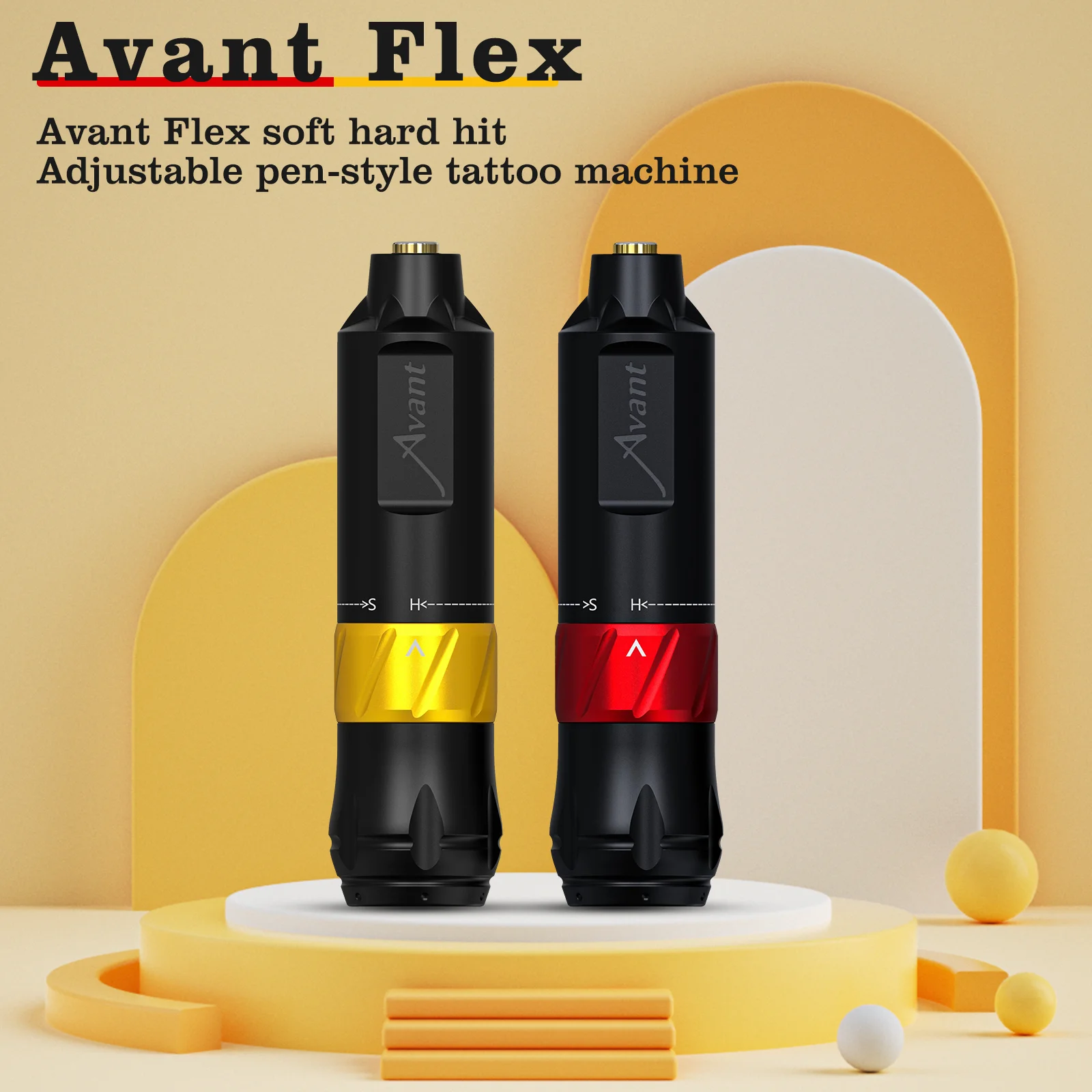 EZ Avant Flex Adjustable Pen-style Tattoo Machine Pen for Cartridge Tattoo Needles Allow Hit Strength From Soft to Hard