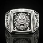 Горячая Распродажа властный Лев, Кинг-голова, животное, кинжал, тотем, кольцо на палец, широкое лицо, серебряный цвет, мужские ювелирные изделия вечерние Ринок