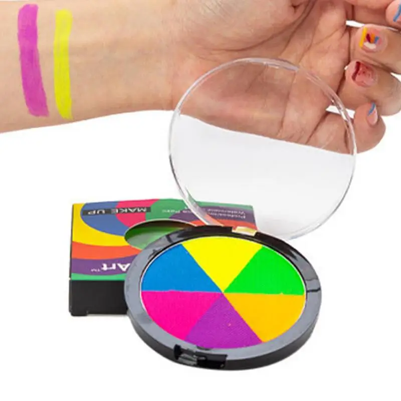 

Краска для тела и лица на Хэллоуин, 6 цветов, тарелка со специальным эффектом, легко моется, зомби, косплей, товары для вечерние на Хэллоуин