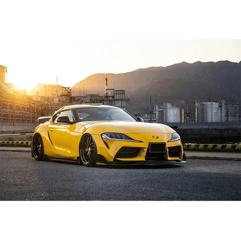Идеально подходит для Toyota Supra A90 19-20, обновленный комплект кузова из углеродного волокна в стиле AIMGAIN, передняя губа, задняя губа, боковые юбки, капот