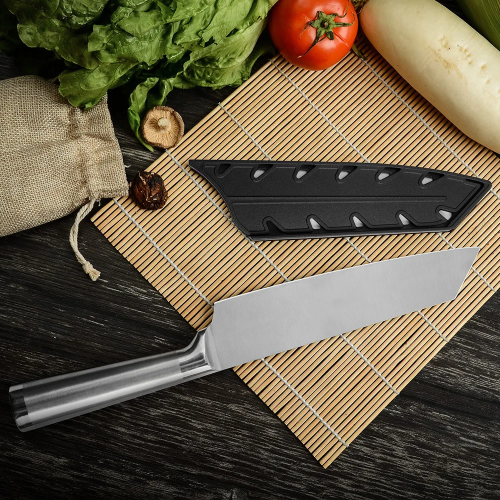 

8 Inch Kitchen Chef Knife Stainless Steel Cooking Knife Meat Cleaver Fruit Vegetable Cutting Salmon Sushi Knives with Sheath