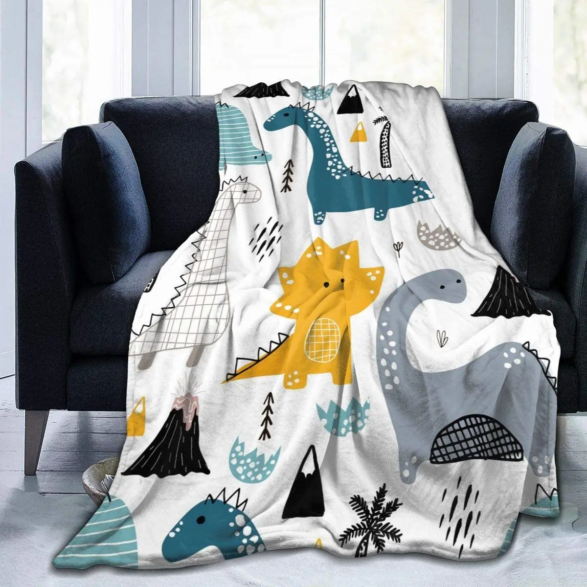 

A Cute Animals Dinosaur Soft Throw Blanket Flannel Fleece Blanket for Couch Bed Sofa Travelling Camping for Kids Adults