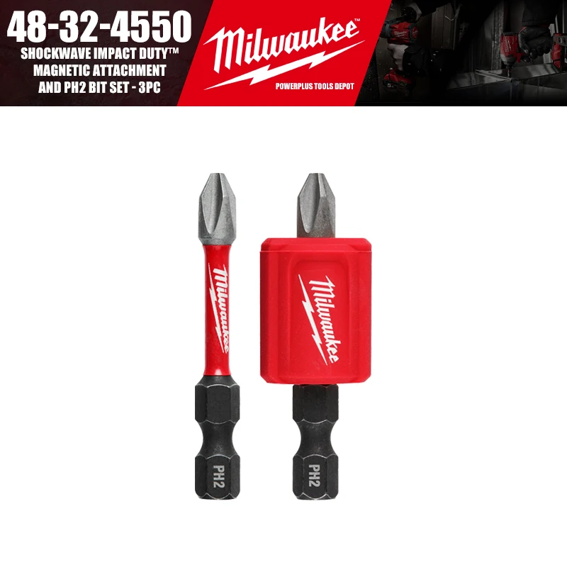 

Milwaukee SHOCKWAVE Impact Duty™ Магнитное крепление и набор бит PH2 3 шт.