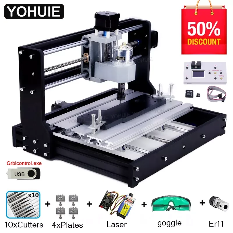 CNC 3018 PRO Mini Laser Engraver Wood CNC Router Milling Cutting Machine GRBL Laser Engraving Machine For Acrylic PCB PVC Metal