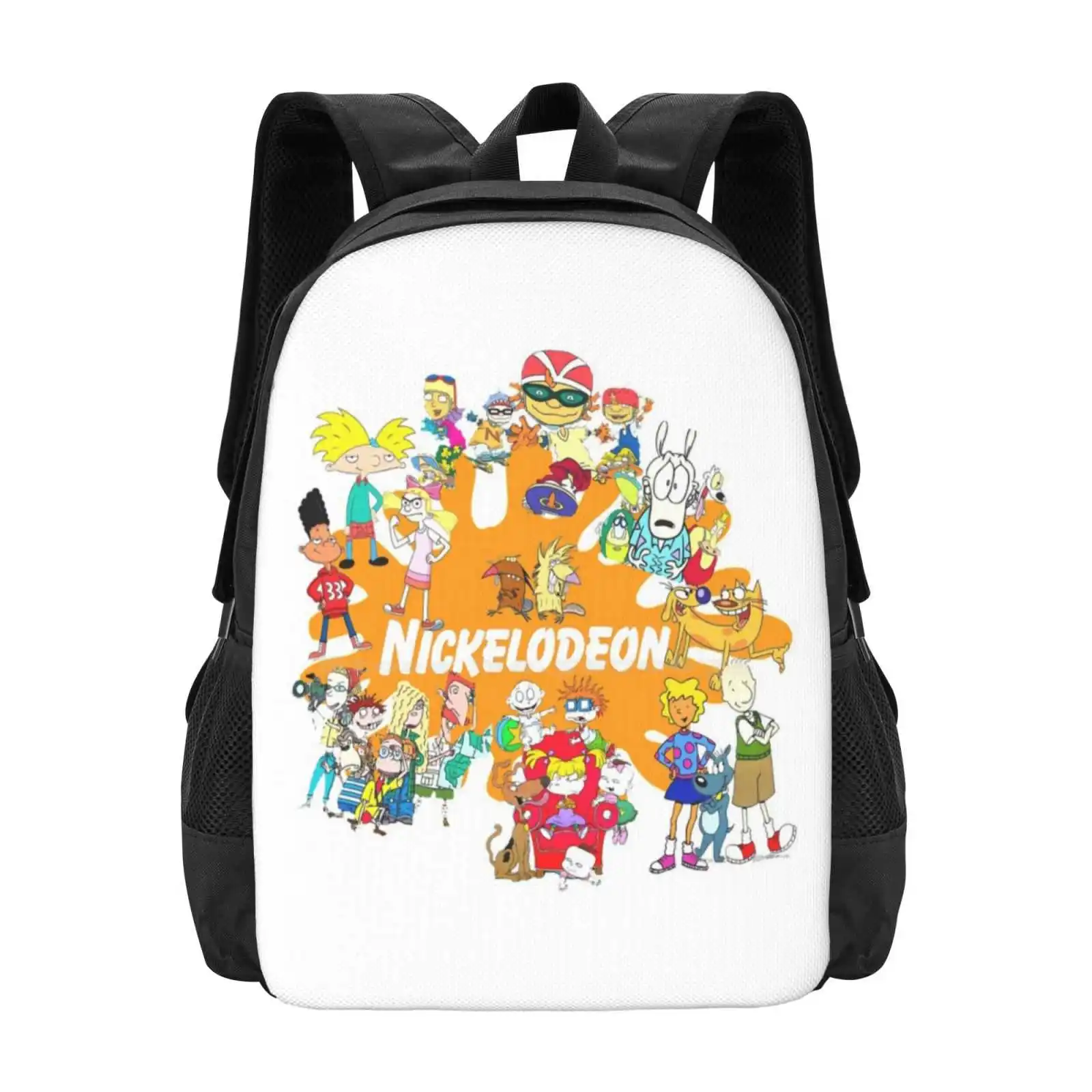 

90’S Nick Cartoons School Bag Big Capacity Backpack Laptop 90S Rocket Power Angry Beavers Wild Thorn Berries Cat Dog Doug